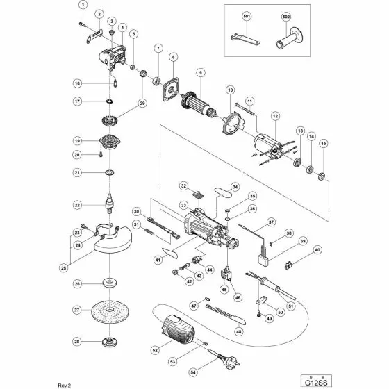 Hitachi G12SS ARMATURE 220V 360802F Spare Part