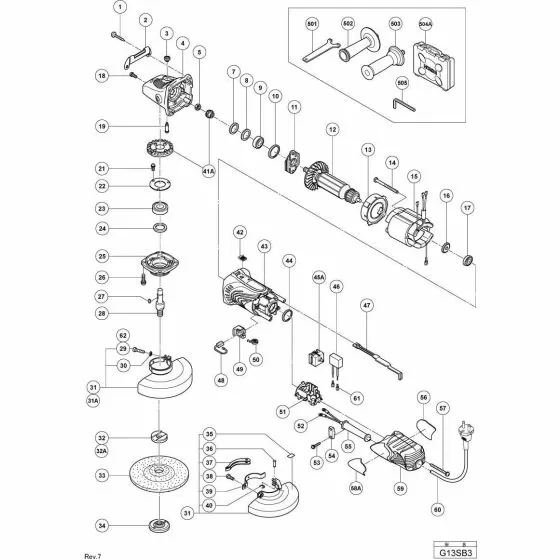 Hitachi G13SB3 LABEL 311492 Spare Part