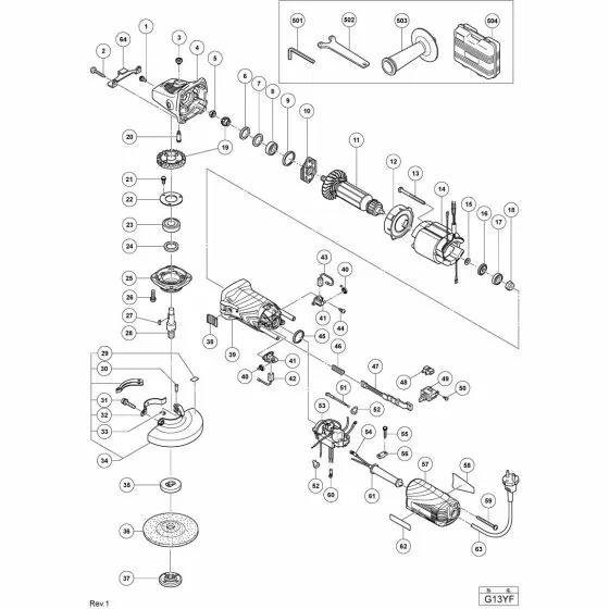 Hitachi G13YF CORD 500447Z Spare Part