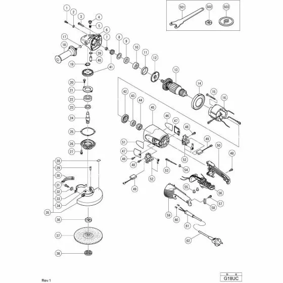 Hitachi G18UC FELT PACKING 320222 Spare Part