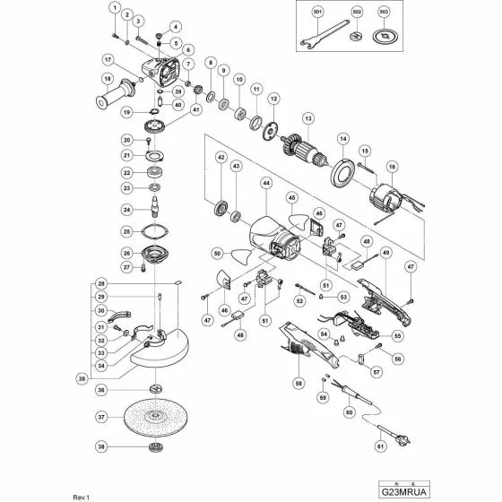 Hitachi G23MRUA GEAR COVER ASS'Y 322544 Spare Part