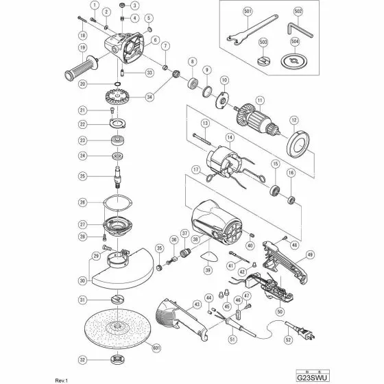 Hitachi G23SWU FELT WASHER 937033 Spare Part