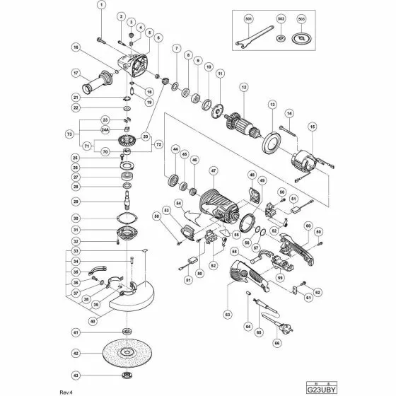 Hitachi G23UBY BALL BEARING 6301DDCMPS2L 6301DD Spare Part