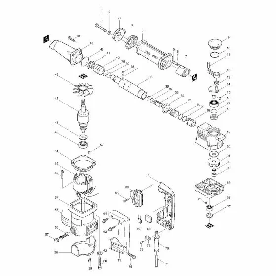 Makita HK1800 Spare Parts List