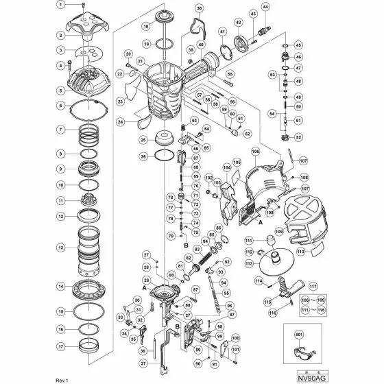 Hitachi NV90AG PLUNGER 884965 Spare Part