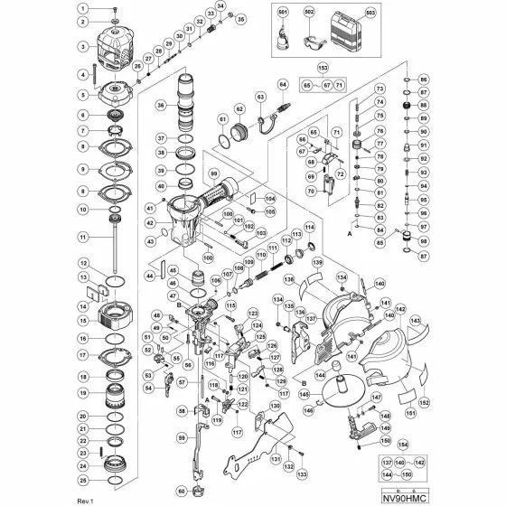 Hitachi NV90HMC HEAD GUIDE 886904 Spare Part