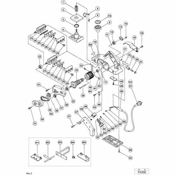 Hitachi P20SE TAPPING SCREW D4X16 954004 Spare Part