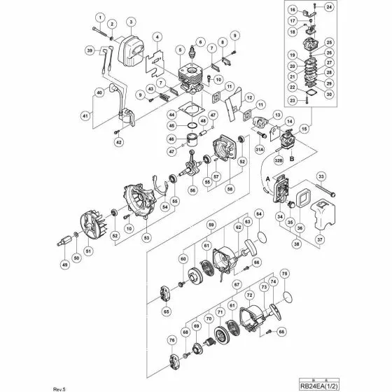 Hitachi RB24EA CLEANER ELEMENT 6690347 Spare Part