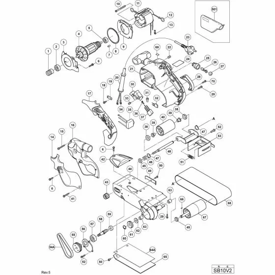 Hitachi SB10V2 DUST PLATE 328209 Spare Part