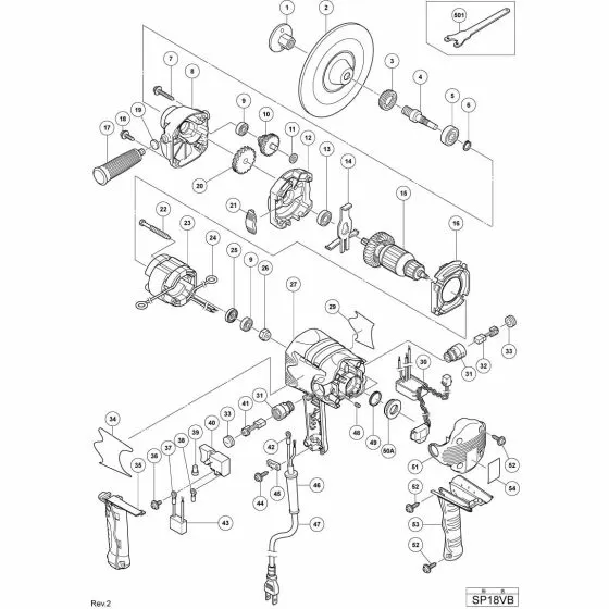 Hitachi SP18VB WRENCH 325491 Spare Part