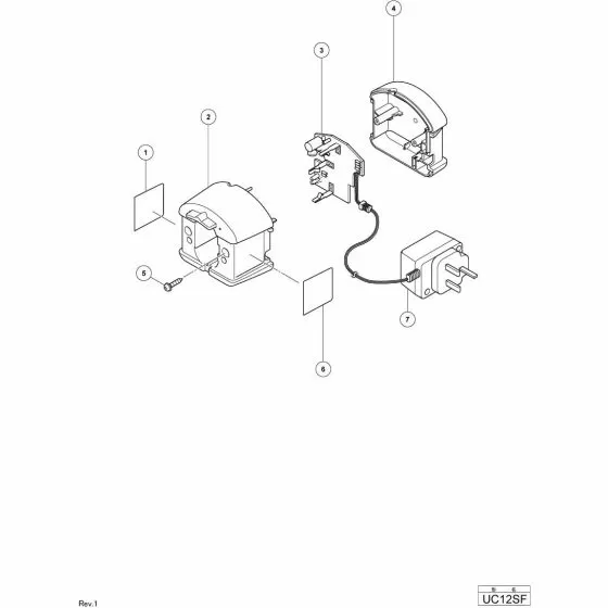 Hitachi UC12SF AC-ADAPTER (12V U.K) 332732 Spare Part