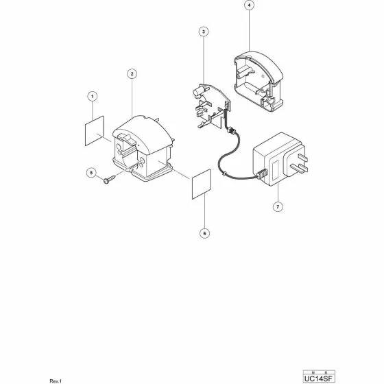 Hitachi UC14SF AC-ADAPTER (14.4V U.K) 332729 Spare Part