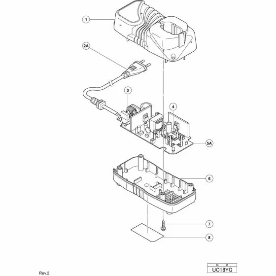 Hitachi UC18YG NAME PLATE Spare Part