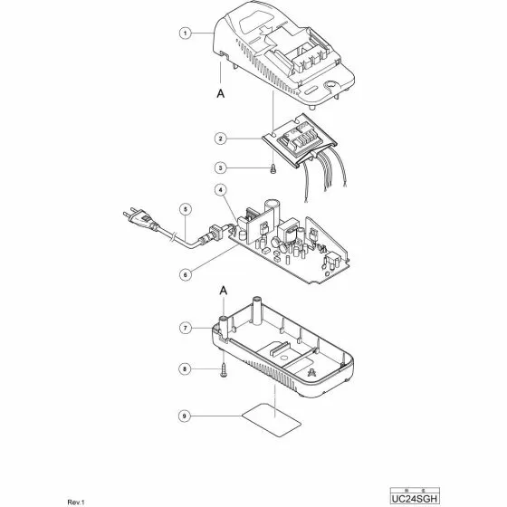 Hitachi UC24SGH TAPPING SCREW (W/FLANGE) D3X18 326358 Spare Part