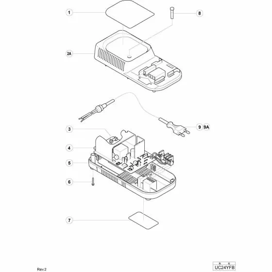 Hitachi UC24YFB PRINTED CIRCUIT BOARD ASS'Y 220V-240V 319938 Spare Part