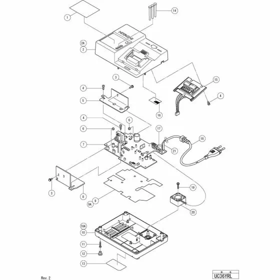 Hitachi UC36YRL TAPPING SCREW (W/FLANGE) D3X18 326358 Spare Part