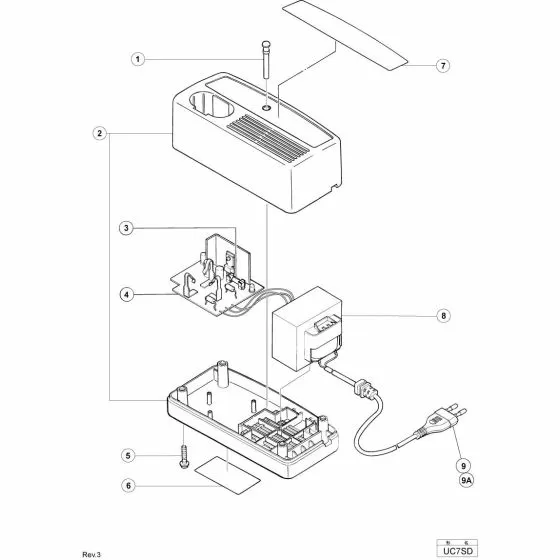 Hitachi UC7SD CORD 318261 Spare Part