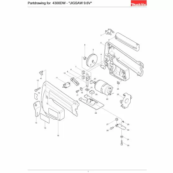 Makita 4300DW Spare Parts List