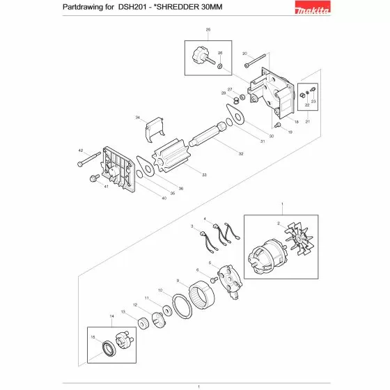 Makita DSH201 Spare Parts List