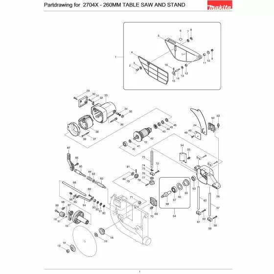 Makita 2704X NOISE SUPPRESSOR/CONDENSOR 645 645006-7 Spare Part