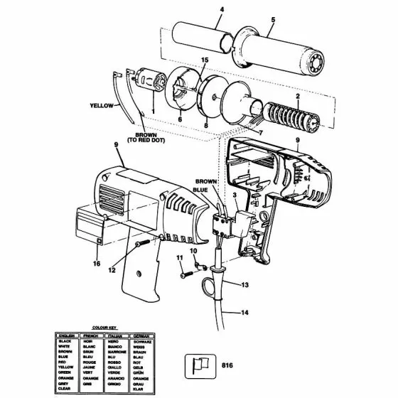 Black & Decker BD1600 Spare Parts List Type: 1