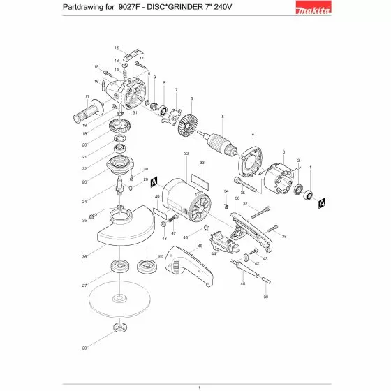 Makita 9027F STRAIN RELIEF 110V KP0810C/ 687053-2 Spare Part