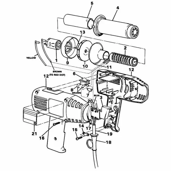 Black & Decker BD1602 Spare Parts List Type: 1