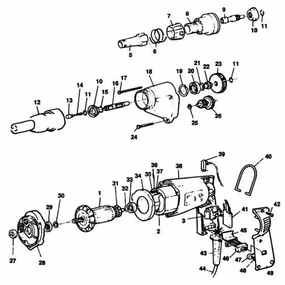 Black & Decker HV25T Spare Parts List Type: 1