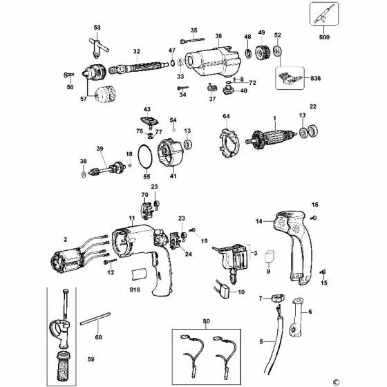 Dewalt DW500 SELECTOR FORK 401735-00 Spare Part Type 2