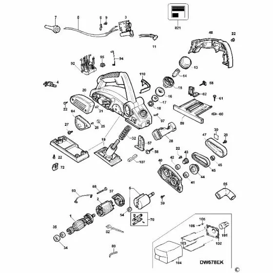 Dewalt DW678E Spare Parts List Type 4