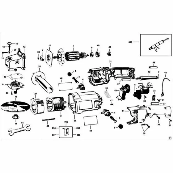 Black & Decker 6138-40 Spare Parts List Type: 1