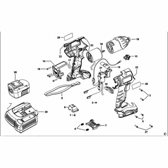 Black & Decker NM12 Spare Parts List Type: 1