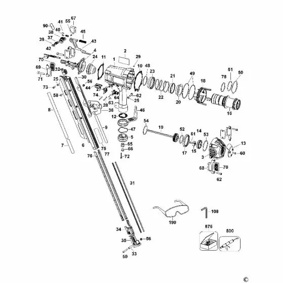 Dewalt D51850 Spare Parts List Type 1