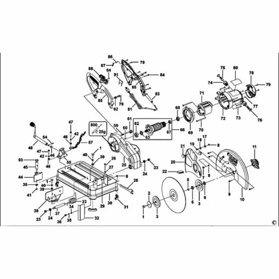 Black & Decker CS2000 Spare Parts List Type: 1