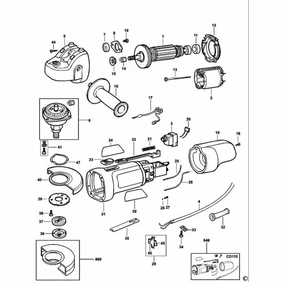 Black & Decker AST6  WASHER THRUST 1004515-22 Spare Part Type: 2