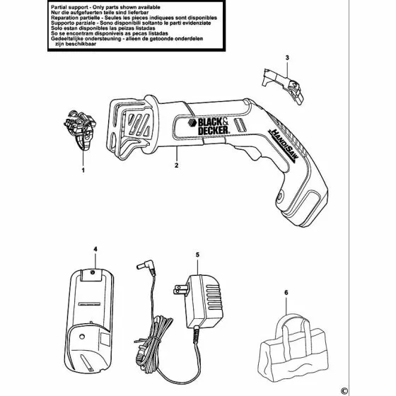 Black & Decker CHS6000 Spare Parts List Type: 2