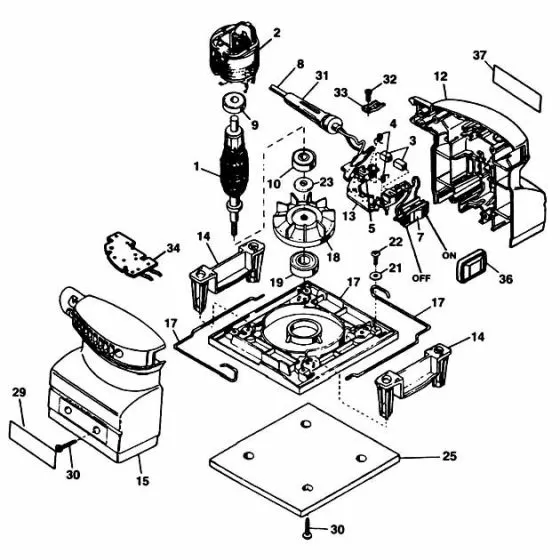 Black & Decker 7441 Spare Parts List Type: 1