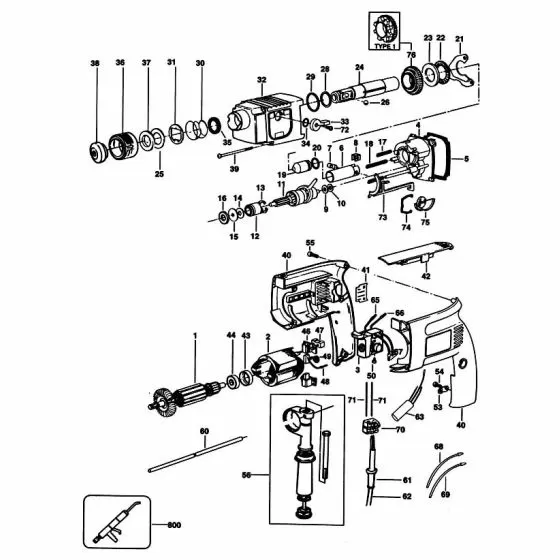 Black & Decker BD654 Spare Parts List Type: 1