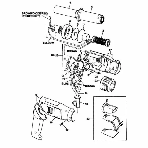 Black & Decker BD1666 Spare Parts List Type: 1