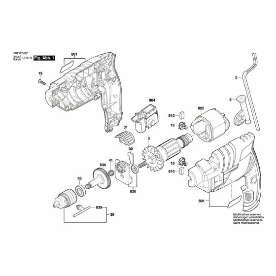 Skil 6550 Spare Parts List Type: F 012 655 002 220V BR