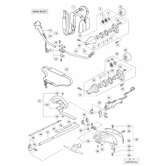 Hitachi CG51EA Spare Parts List