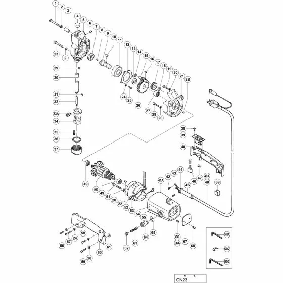 Hitachi CN23 Spare Parts List