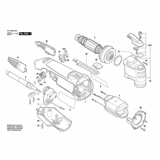 Dremel MM40 Spare Parts List Type: F 013 MM4 001