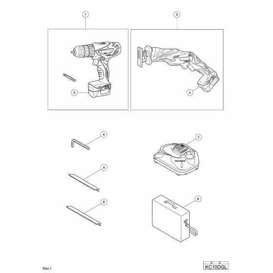 Hitachi KC10DGL Spare Parts List