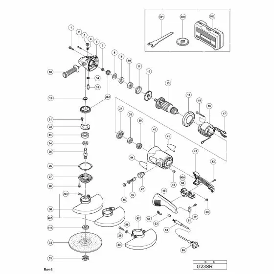 Hitachi G23SR Spare Parts List