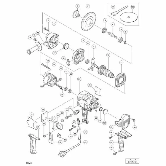 Hitachi S15SB Spare Parts List