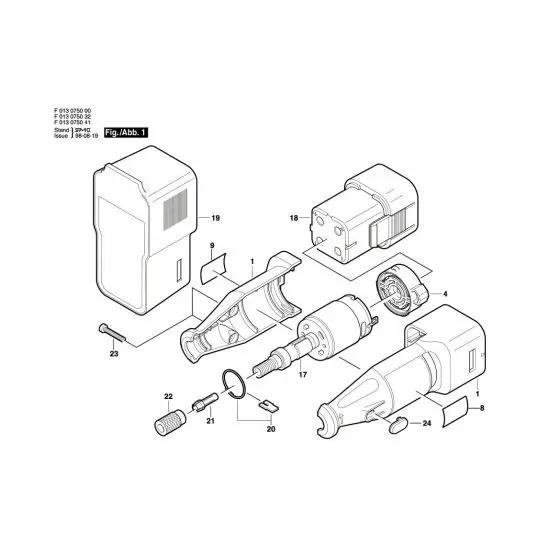 Dremel 750 Spare Parts List Type: F 013 075 041