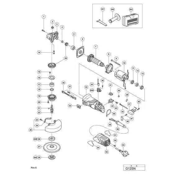 Hitachi G12SN Spare Parts List