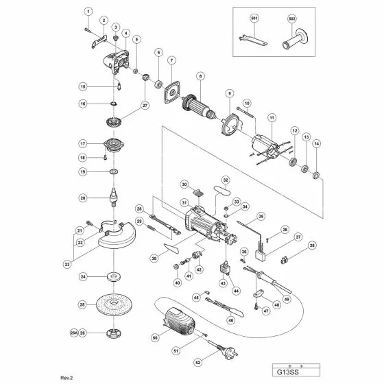 Hitachi G13SS Spare Parts List