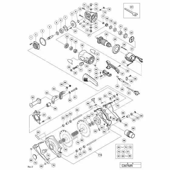 Hitachi CM7MR Spare Parts List